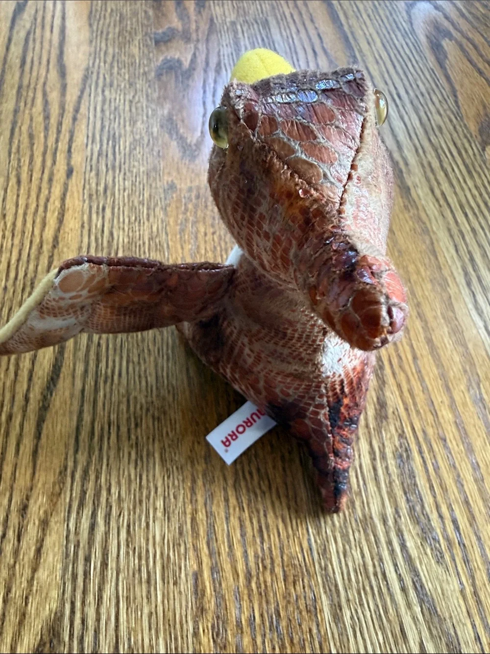 Aurora Plush Pterosaur Bird Toy - Brown, Yellow, White